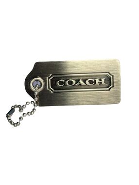 Coach Vintage Solid Metal Nickel Silver Standard Hangtag 2.5"